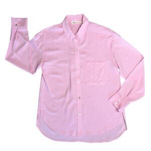 MILLIBON Women’s Pink Button Front Long Sleeve Shirt